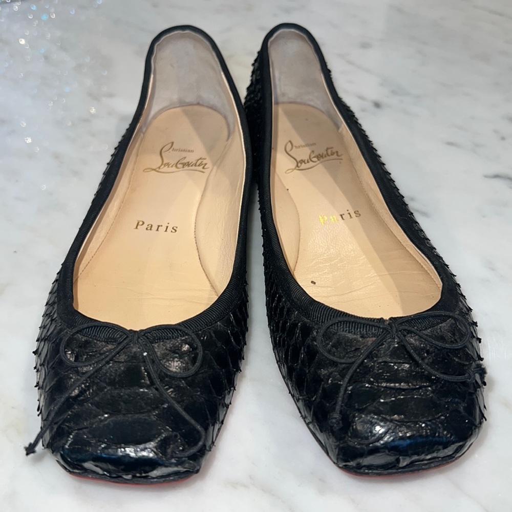 Christian Louboutin python ballet slippers 37